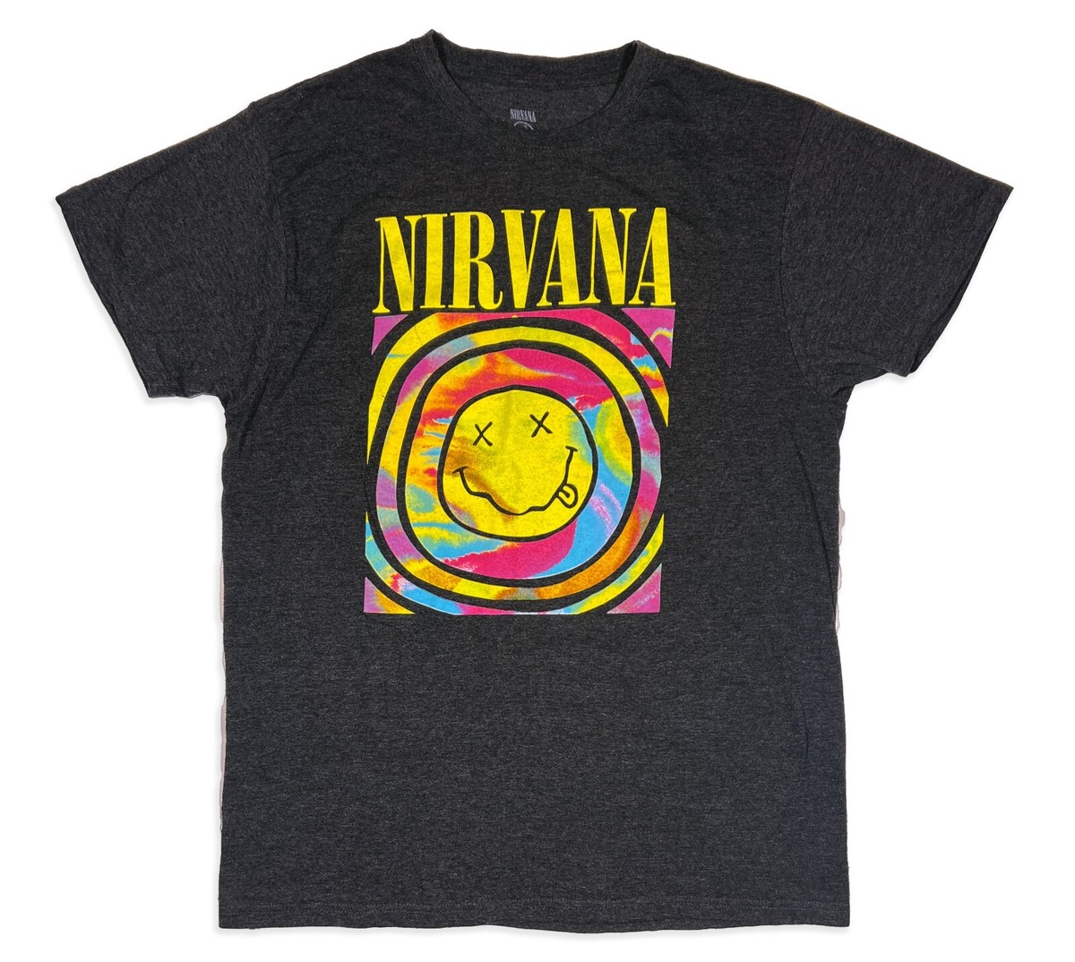 NWOT Licensed Nirvana Smiley Logo, Short Sleeve, Unisex XL Black T 