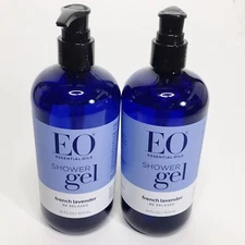 2X EO PRODUCTS Essential Oils Soothing French Lavender Shower Gel 16oz each