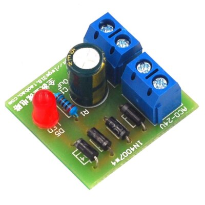 AC to DC power conversion module 1N4007 full bridge rectifier filter 12V 1A