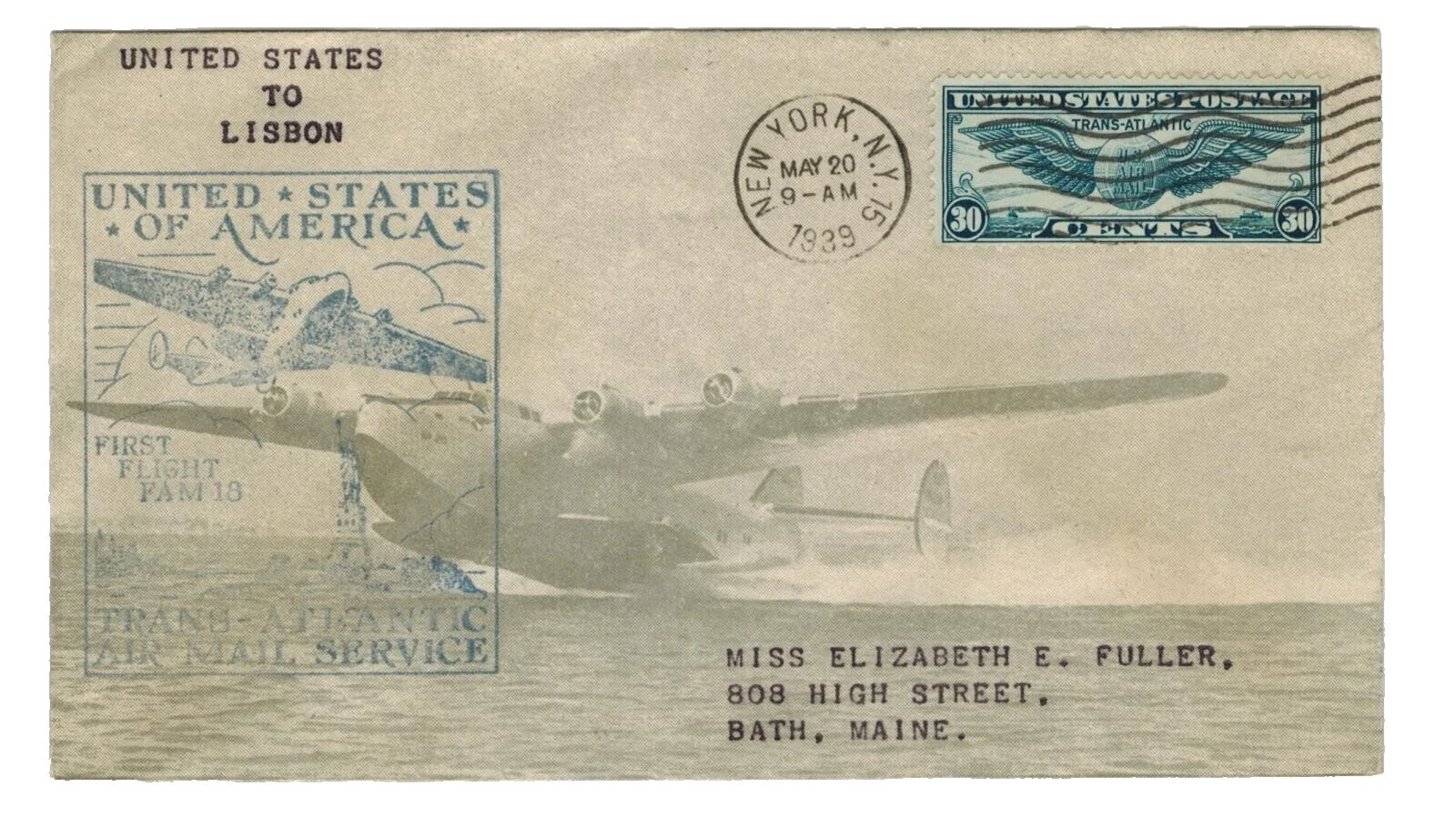 Machine Cancel Aviation Postal History Stamps