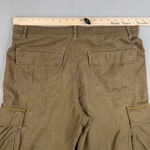 Sean John Shorts Mens 36 Brown Linen Blend Baggy Cargo Street Skate Urban Y2K - Picture 11 of 17