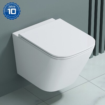 Spülrandlos Toilette spülrandloses Wand-WC Hänge-WC Softclose WC-Sitz A112