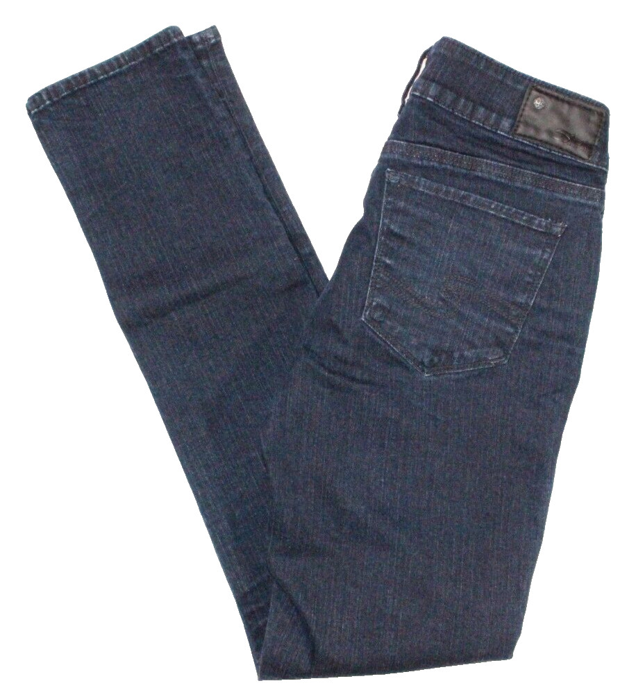 Silver Jeans Womens Size 27 x 31 SUKI Mid Pencil Skinny Blue Jeans Stretch Denim