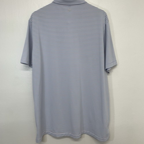 Peter Millar Polo Shirt XL Crown Crafted Blue Stripe Golf Travel Work Activewear - Picture 6 of 12