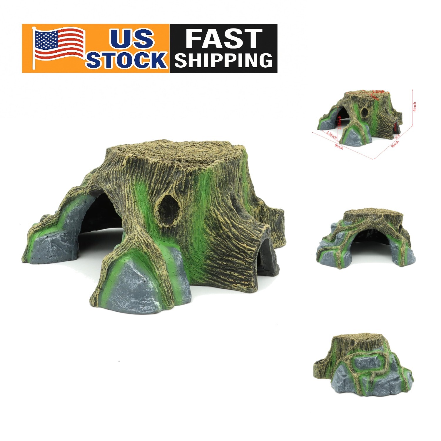 Stable Reptile Cave Hideouts for Gecko & Leopard Lizards - Natural Rock Design