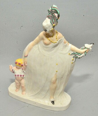 Leon Albert Maria de Leytiz French Art Deco Ceramic Figurine Masquerade Lady 
