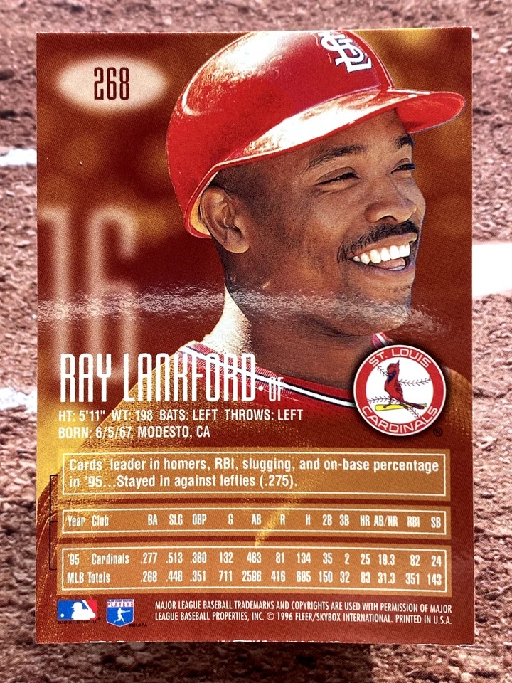 1996 E-Motion XL Ray Lankford #268 St. Louis Cardinals - Image 2 of 2