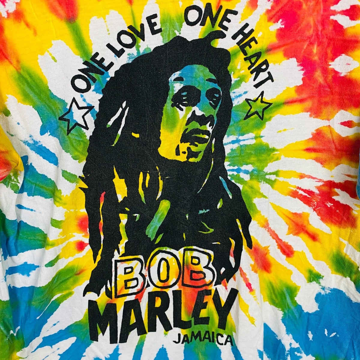 Bob Marley Reggae One Love Heart Jamaica Tie Dye Unisex T