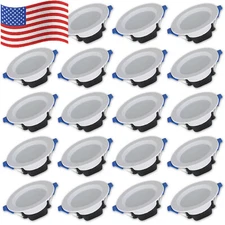 10/20/30PCS 7W 3 Color LED Dimmable Recessed Downlight Ceiling Panel Light US
