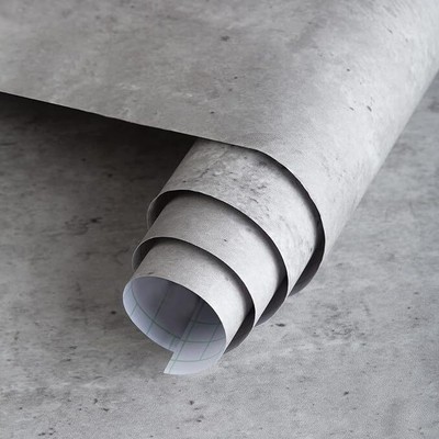 16''×591'' 3D Concrete Wallpaper Peel and Stick Large Light Grey Faux Concrete