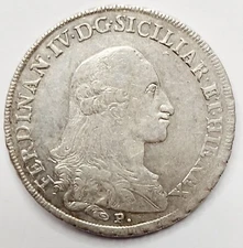 Naples Beautiful 120 Grain Plate 1789 Ferdinand IV Bourbon Rare