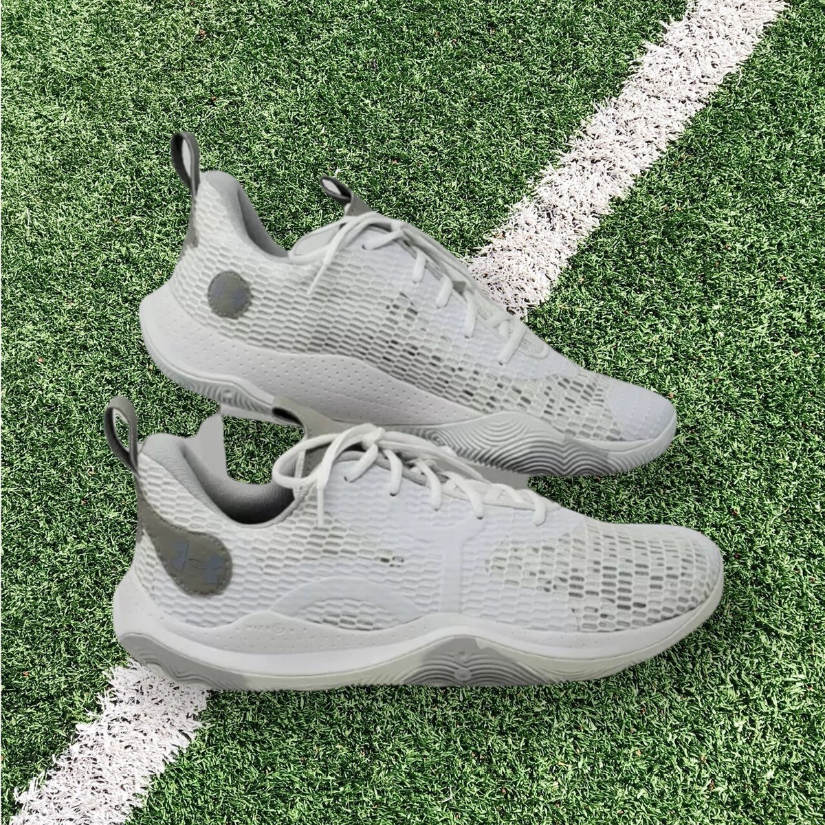 NEW Under Armour UA Spawn 3 White Blue Men Sz4.5 Wmns 6 