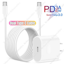 20W USB C Fast Charger PD Type C Cable Power Adapter For Samsung iPhone 15 16Pro