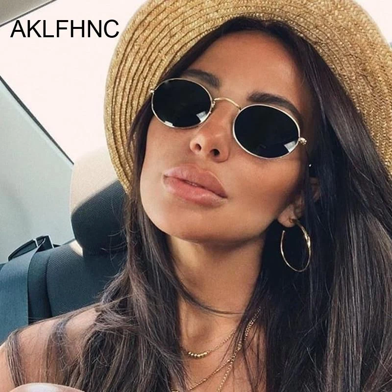 Small Oval Mirror Sunglasses Multicolor Gradient Glasses Women Fashion Eyewear