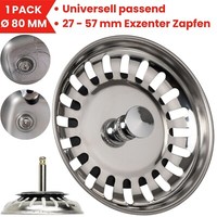 SiebköRbchen 80Mm Edelstahl SpüLe Exzenter 27-57Mm 8Mm Stift Abflusssieb KüChe