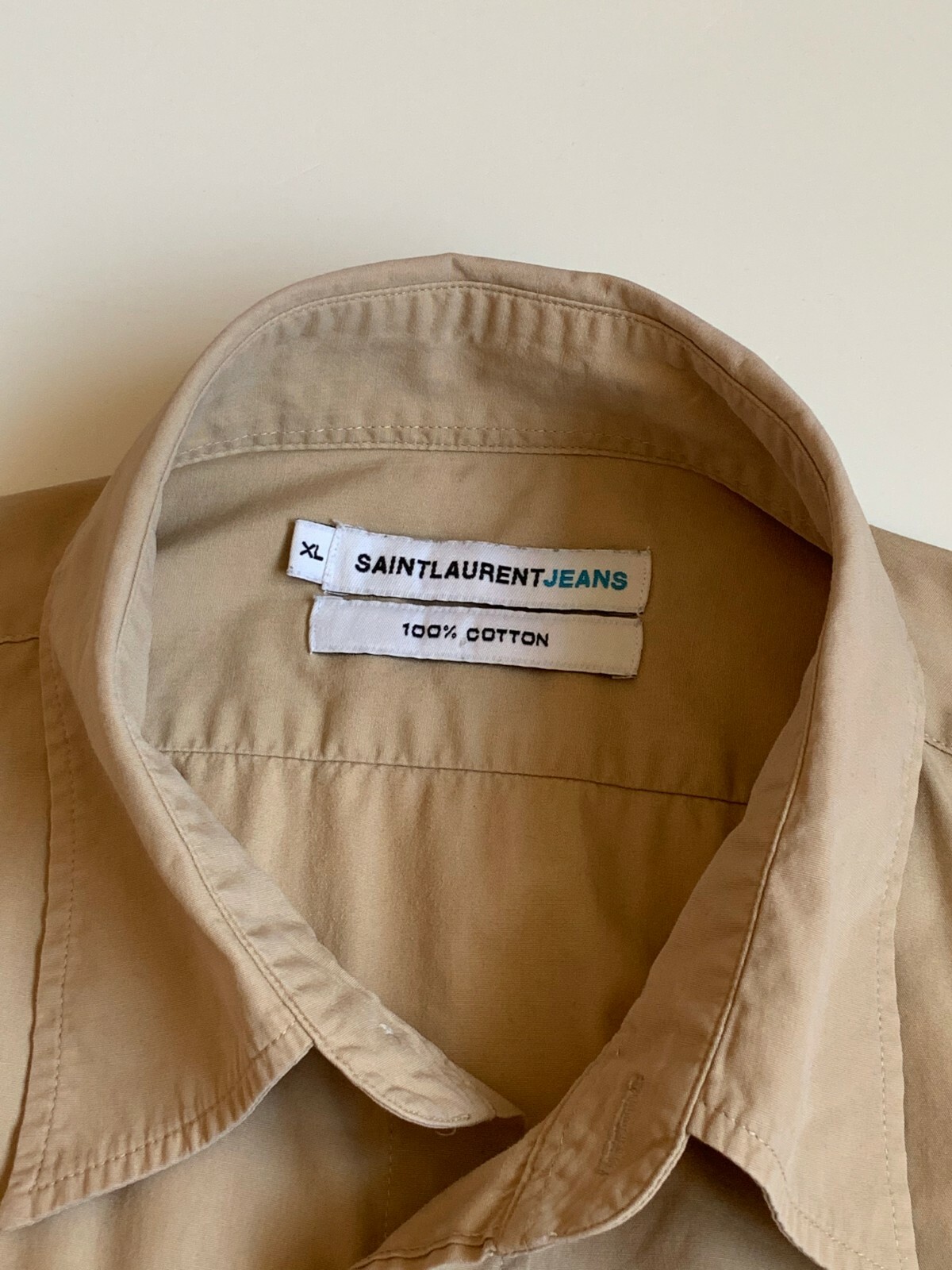 Camicia da uomo beige Saint Laurent taglia XL