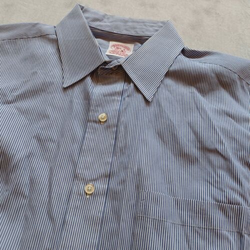 Brooks Brothers Classic University Stripe Blue Sz 16.5-35 Mens Dress Shirt  - Picture 1 of 4