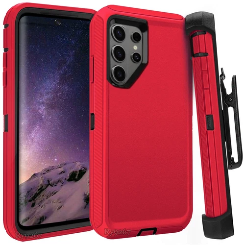 Funda protectora roja para Samsung Galaxy S25/S25+/25 Ultra clip para cinturón se adapta a Otterbox - Imagen 1 de 6