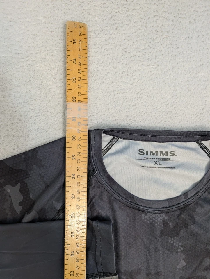 Simms Challenger Solar Tech Jersey Hex Flo Camo Steel UPF 30 Men's XL - Image 3 of 4