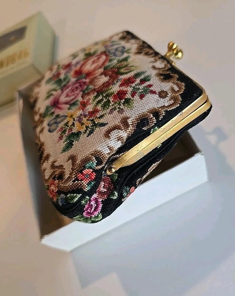 NIB Vintage Petit-Point Needlepoint Handbag Change Purse - Image 4 of 4