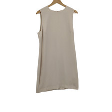 Quince Women Fluid Crepe Sleeveless Shift Dress Tan M