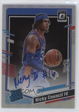 2023 Donruss Optic Rated Rookie Signatures Holo Prizm Ricky Council IV Auto 1e8j