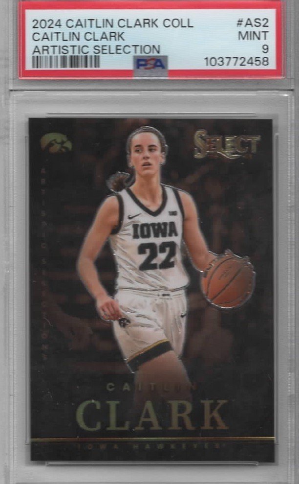 2024 Select Clark Collection Caitlin Clark (Artistic) Rookie Insert #AS2 (PSA 9) view 1