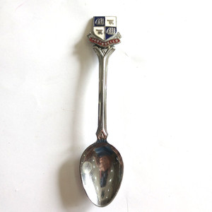 Vtg Portobello Scotland Souvenir Spoon Silver Tone & Enamel
