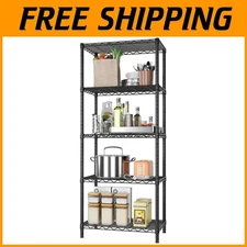Sturdy 5 Tier Wire Shelving Unit - Home Organizer