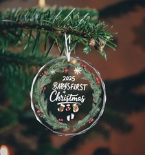 Baby's First Christmas Glass Ornament 2025