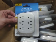 Lot of 24x Brand New 6 Outlet Wall Outlet Adapter Extender Wall Tap Multi Plug