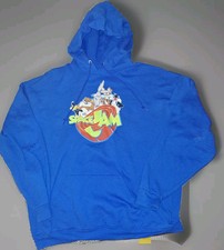 Vintage Space Jam Sweatshirt Mens Large Jerzees Hoodie Taz Bugs Bunny Jordan 2XL