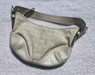 Nice Coach 2154 Signature Canvas White Soho Small Hobo Shoulder