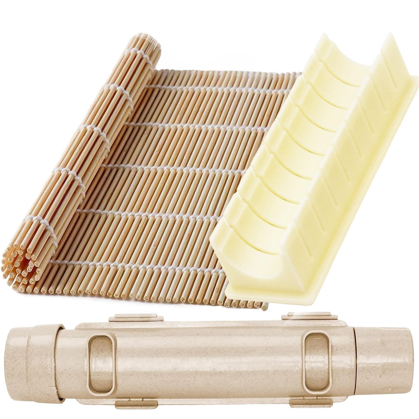 Sushi Making Kit, Sushi Bazooka, Sushi Maker, Bamboo Sushi Rolling Mat For Be...