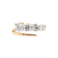 1.40Ct Round Brilliant Cut Lab Grown CVD Diamond Crisscross Ring 14k Yellow Gold