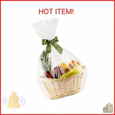 Clear Basket Bags, 24in x 30in Large Clear Cellophane Wrap for Bridal Shower Bas