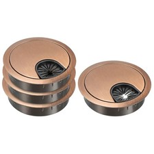 4Pcs Desk Cable Hole Cover,Zinc Alloy Cord Raceway 53mm,Red Bronze 