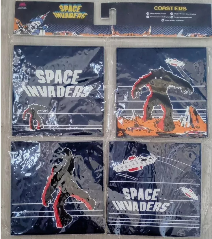 Space Invaders Coasters Set Of 4 Rubber Coasters New And Sealed