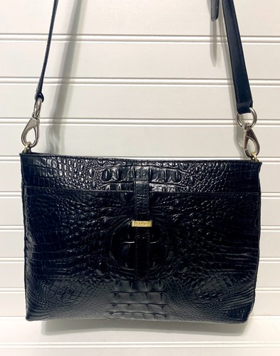 Brahmin Remy Black Melbourne Leather Shoulder Crossbody Bag Not Original Strap - Picture 2 of 13
