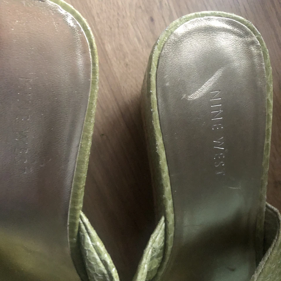 Nine West Olive Green Sandals size 6 (US 8) - Image 3 of 4