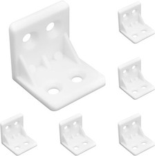 50 PCS White Plastic Corner Brackets, L Shape Right Angle Brackets