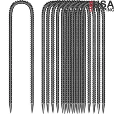 10PC 16Inch Steel Garden Stakes Heavy Duty Ground Anchors Tents Fences New