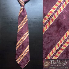 Gimbels Parkleigh Striped Maroon Swing Tie VGUC EUC VTG 1930s 1940s Art Deco
