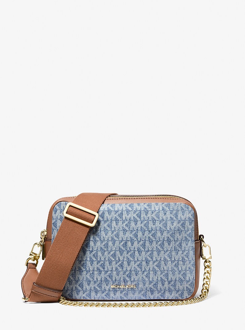 MICHAEL Michael Kors Bryant Medium Logo Jacquard Denim Camer