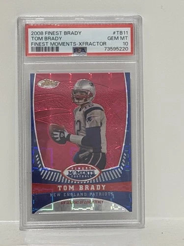 2008 Topps Finest Tom Brady Finest Moments X-Fractor /50 #TB11 POP 4