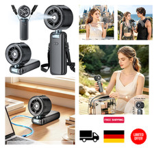 Wrischan Handventilator 4000mAh mit Wasserk&uuml;hlung, 5 G&auml;nge, USB-C, tragbar Black