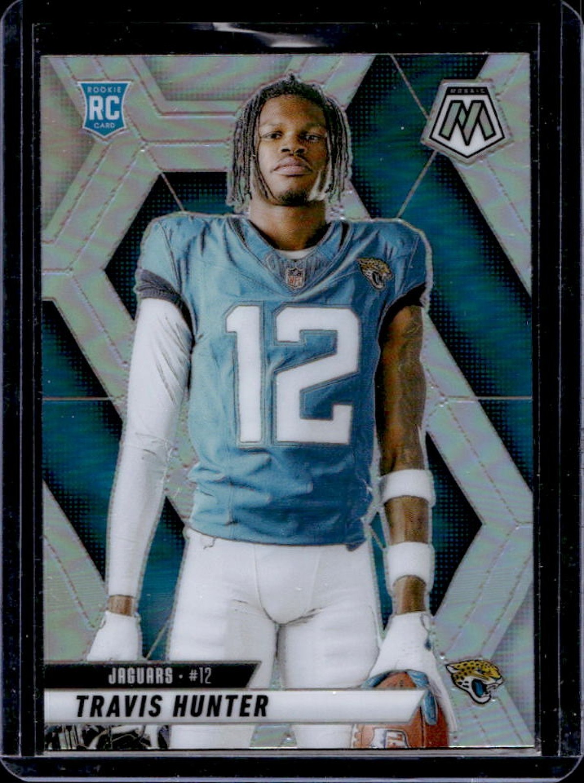 2025 Panini Mosaic Travis Hunter Rookie Variation RC Silver Prizm #279 Jaguars
