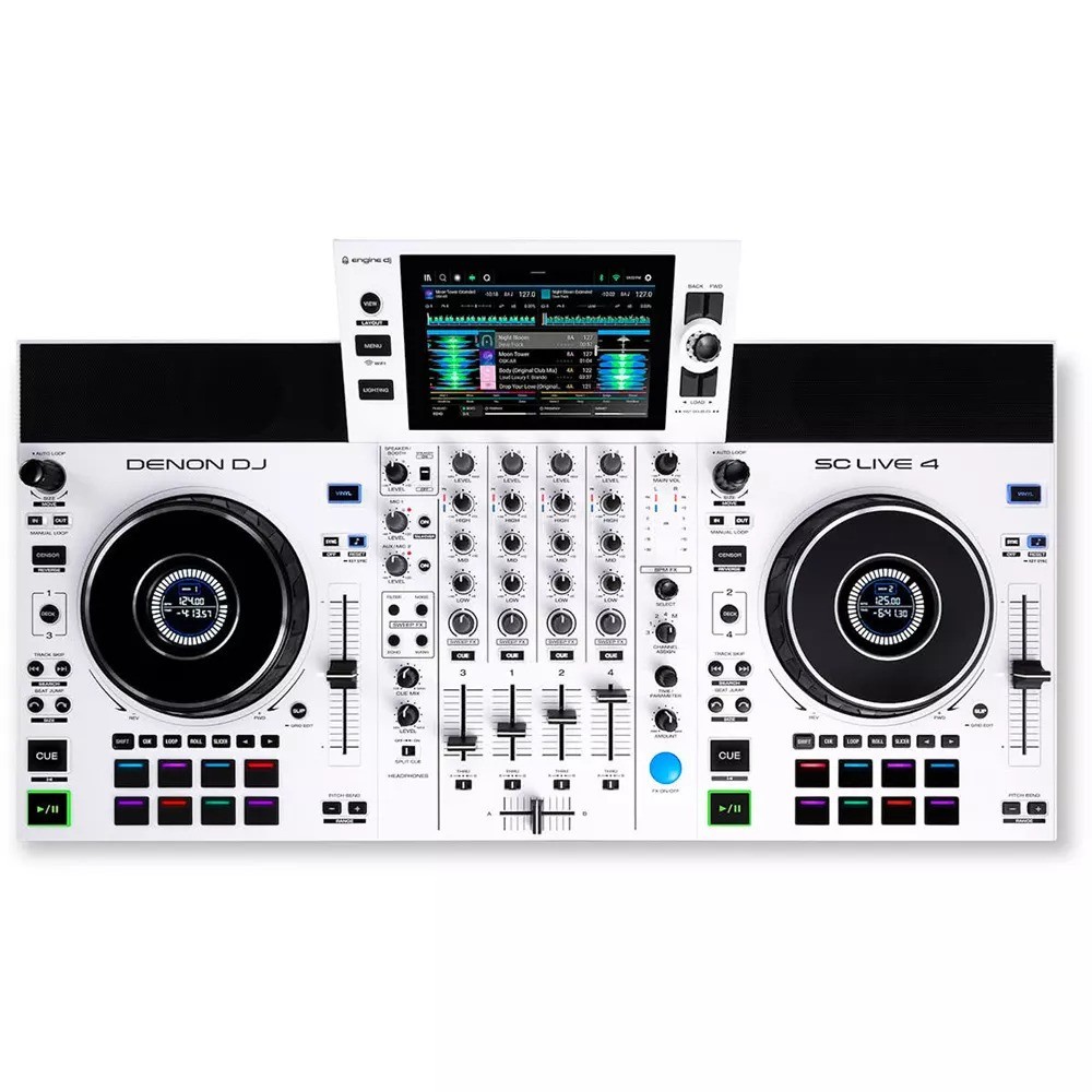 DENON DJ SC LIVE 4 WHITE DJ CONSOLLE 4 DECK DISPLAY 7" CASSE INTEGRATE E WIFI