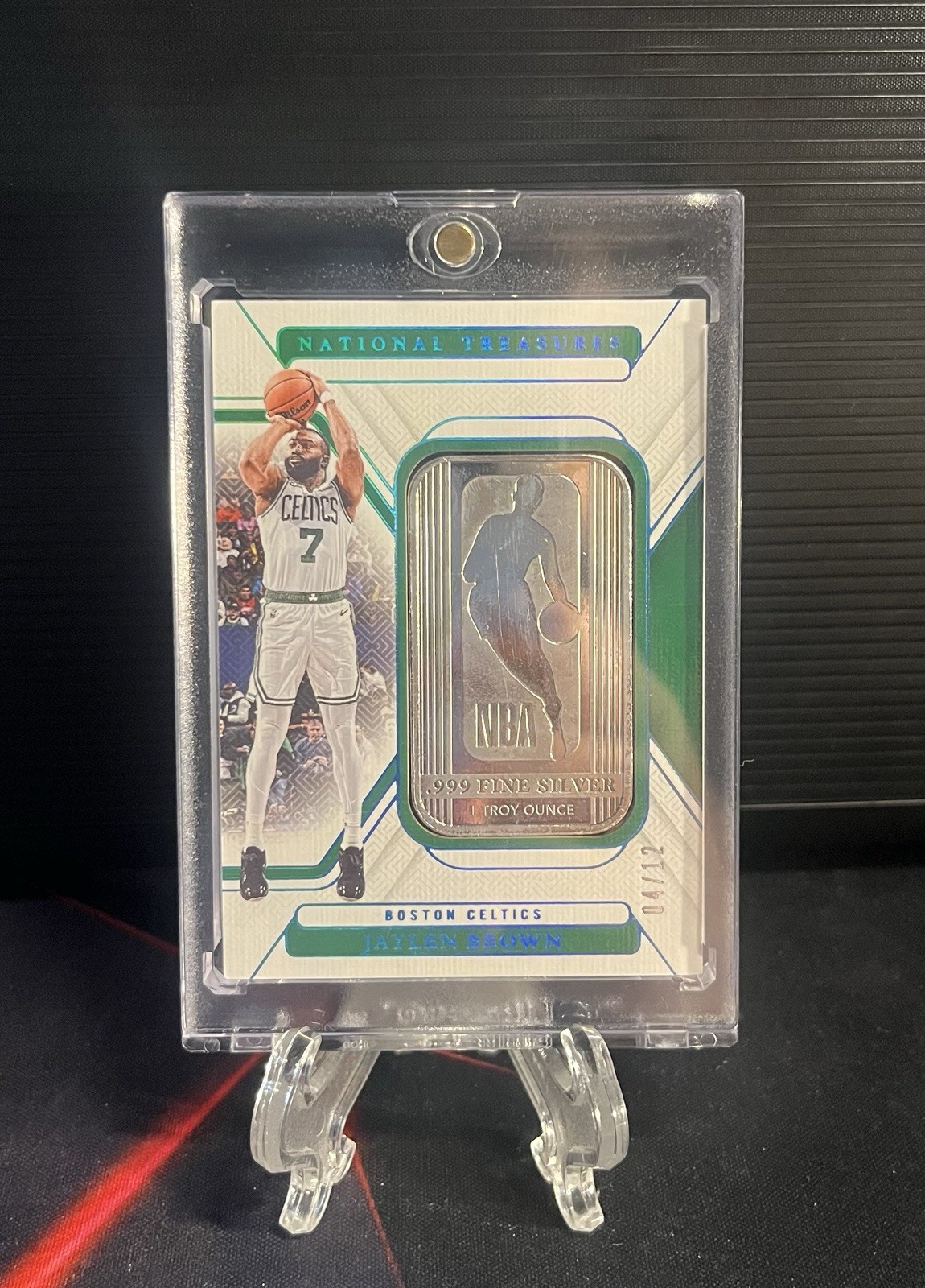 Jaylen Brown Panini National Treasures 2024-25 NBA Logoman troy silver ounce /12