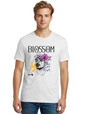 Blossom Mens Graphic Tee,100% Cotton,Casual Summer Wear